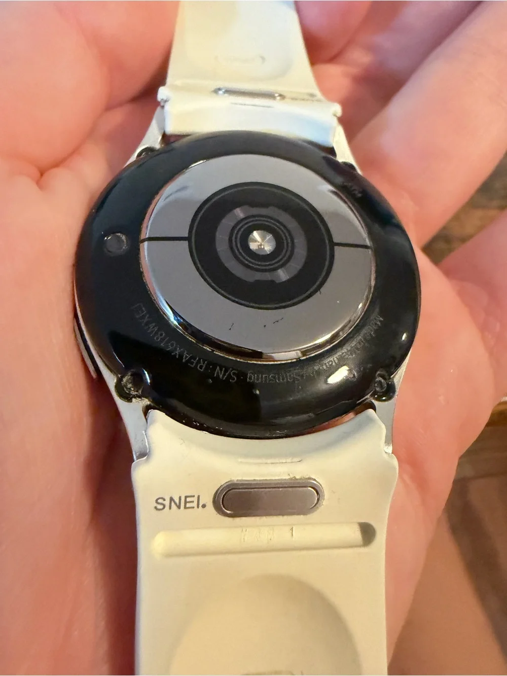 Samsung Galaxy Watch6 in Silver with Cream Band and original charger